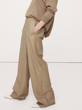 Banana Republic WIDE-LEG LIGHTWEIGHT WOOL FLANNEL PANT XS